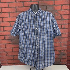 Timberland Shirt Mens XXL Checkered Short Sleeve‎ Button Down